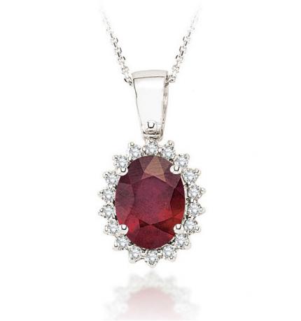 1.73 ct. Pırlanta Yakut Kolye